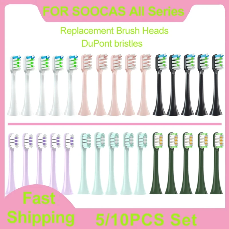 5PCS/Set Toothbrush Heads Compatible With SOOCAS X3S/X3U/X5 Electric Tooth Brush Soocare X3 Nozzles Heads Vacuum Packag