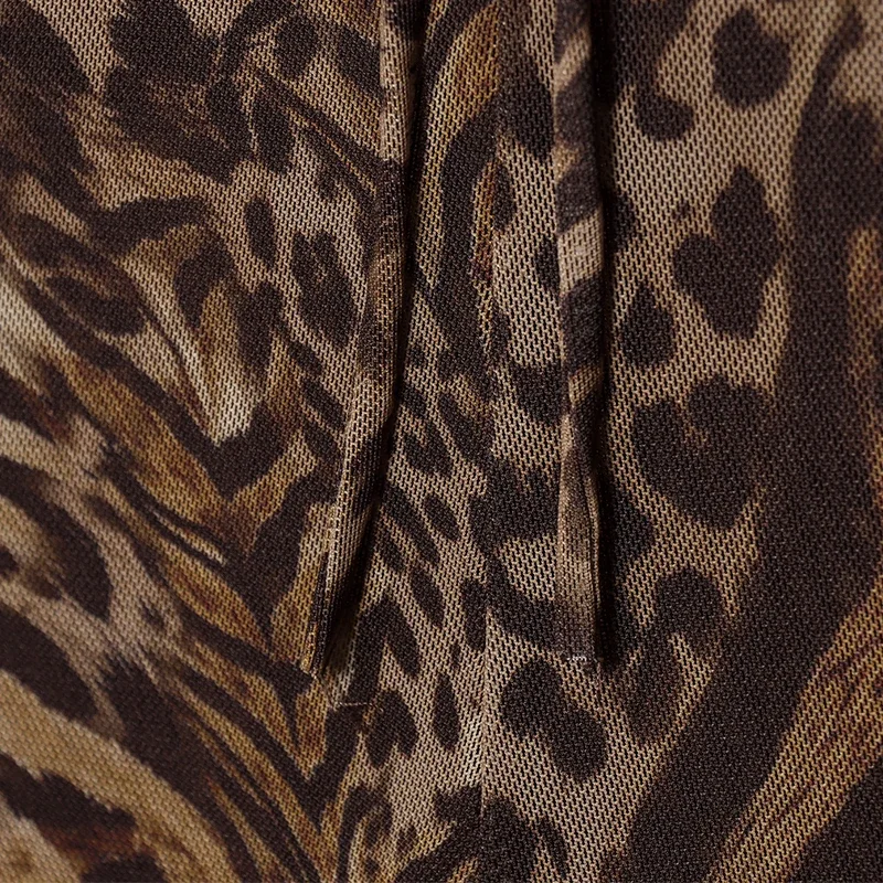 بدلة قفز نسائية أنيقة ومثيرة بطبعة الفهد مع رسن بدون ظهر ورباط علوي فضفاض موضة الربيع والصيف والعطلات 5039147 #6