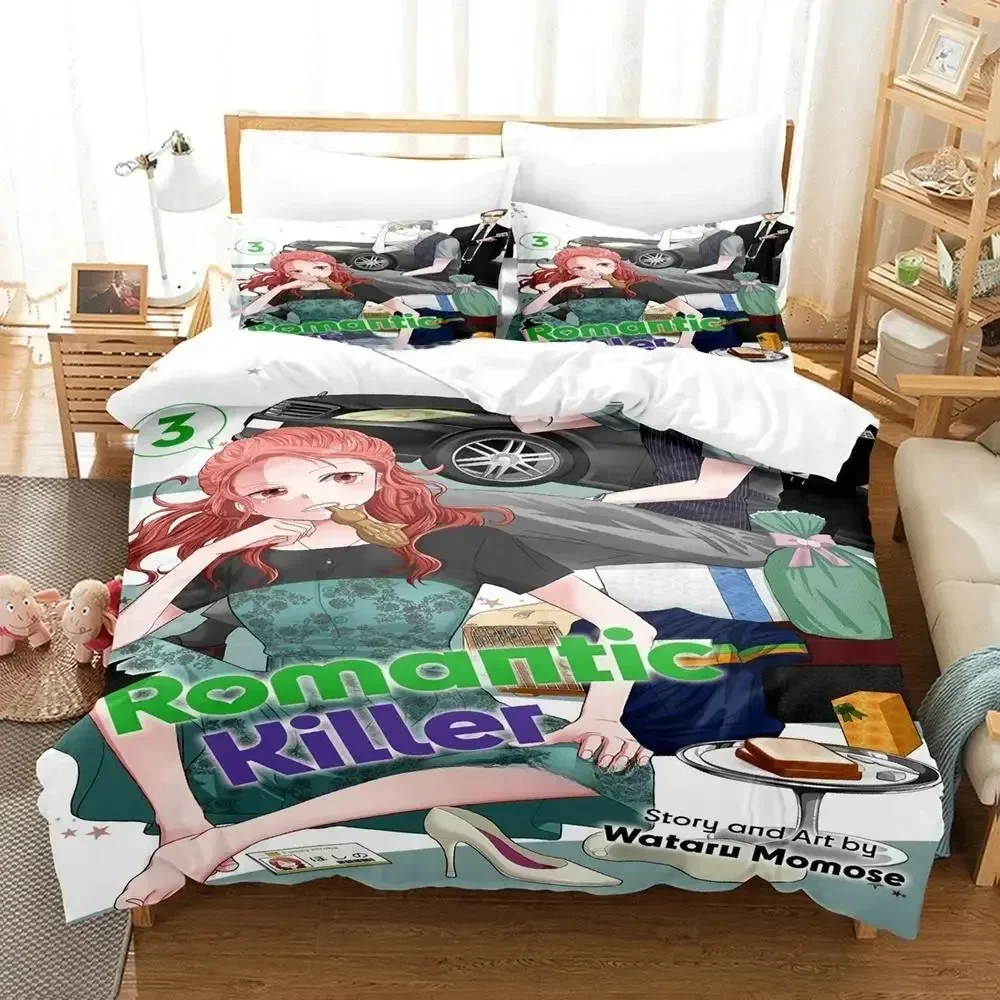 Cute Romantic Killer Bedding Set Printed Bed Set With Pillowcase Bed Duvet Cover Soft Queen King Size Bedclothes Home