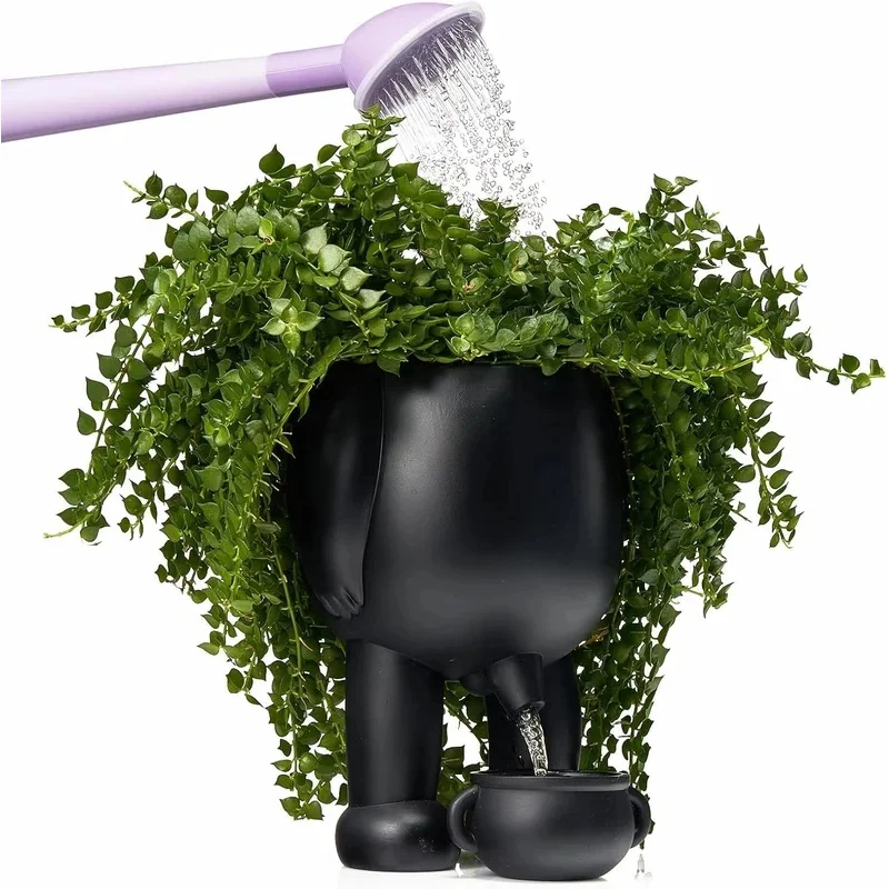 

Spoof Ceramic Peeing Potted Plan,Novelty Peeing Planter Pot with Drainage,Desktop Flower Planter Display Pot for Bedroom Patios