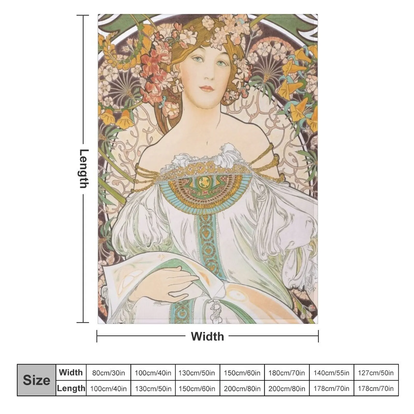 HD. F. Champenois, by Alphonse Mucha HIGH DEFINITION (Original colors) Throw Blanket Warm valentine gift ideas Blankets