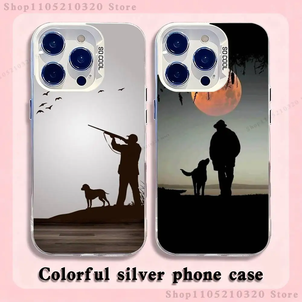 

Art Hunter Dog Phone Case For iPhone 17,16,15,14,13,12,11,Mini,Pro,E,MAX White Matte Silicone Whtie Cover