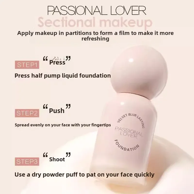 PL Matte Liquid Foundation Makeup,Medium to Full Coverage Velvet Longwear Foundation for Combination & Oily Nature Skin 30ML