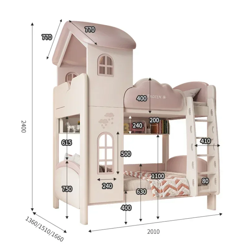 Castle Princess Girl Children Beds Bilayer Up And Down Up And Down Children Beds Senior