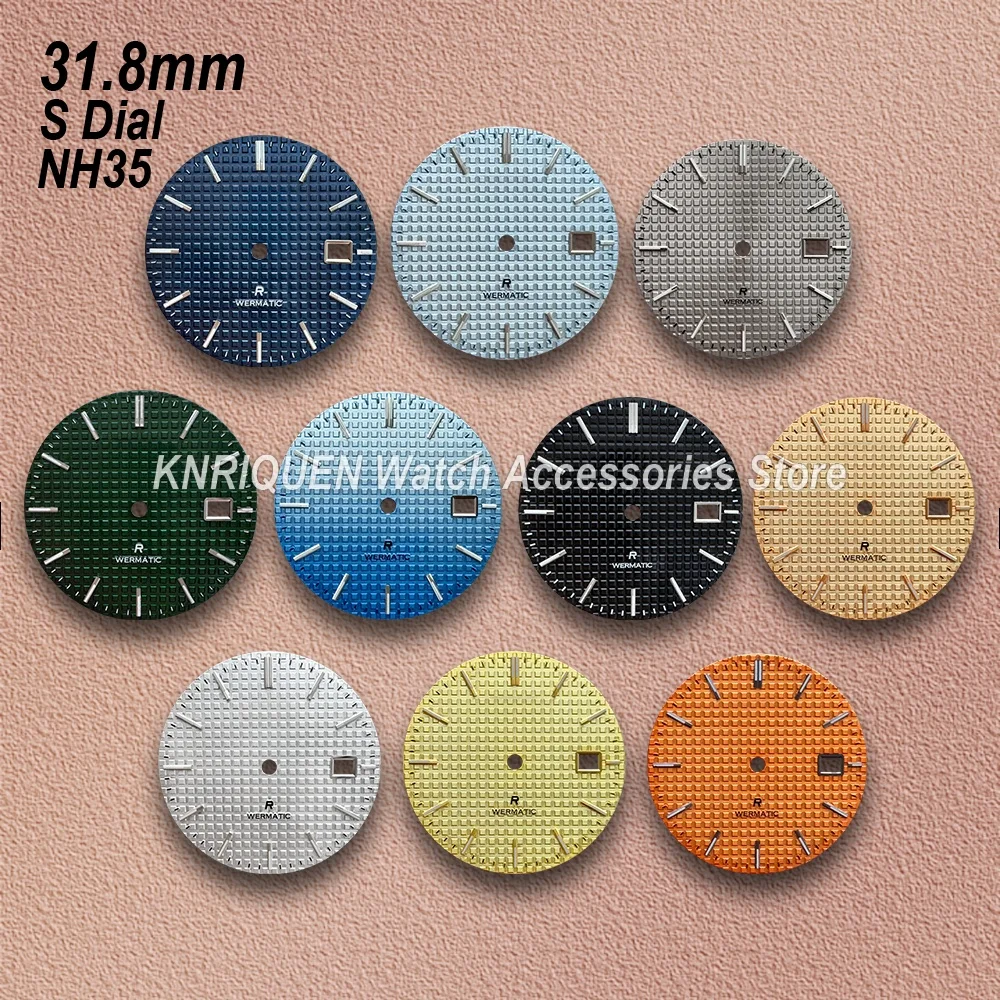 31.8mm S Dial Fit NH35/NH36 Japan Movement Green Luminous New Oak Watch Modification Accessories