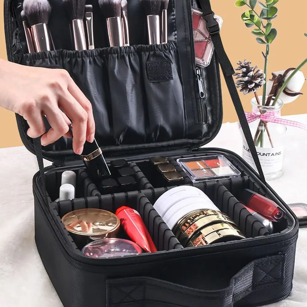 Large Capacity Makeup Bag Oxford Professional Electrician Storage Bag with Pocket 3 Stage Kit Multi-Functional