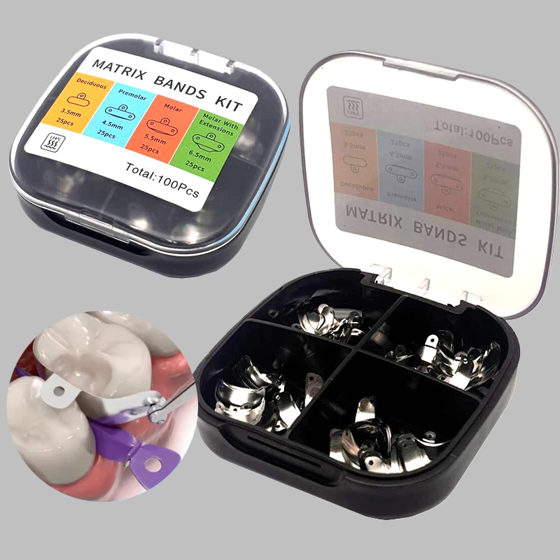 

with Holes Precision Sectional Contoured Dental Matrix Bands for Dental Teeth Replacement Restoration Accessories