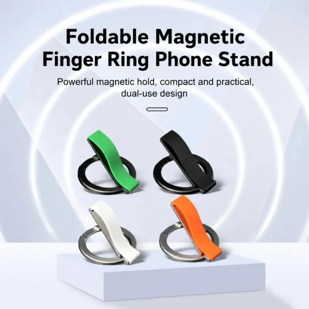 Universal 360° Removable Magnetic Phone Ring Holder Kickstand Anti-Slip Grip for iPhone 17 16 15 Samsung Foldable Design Stand