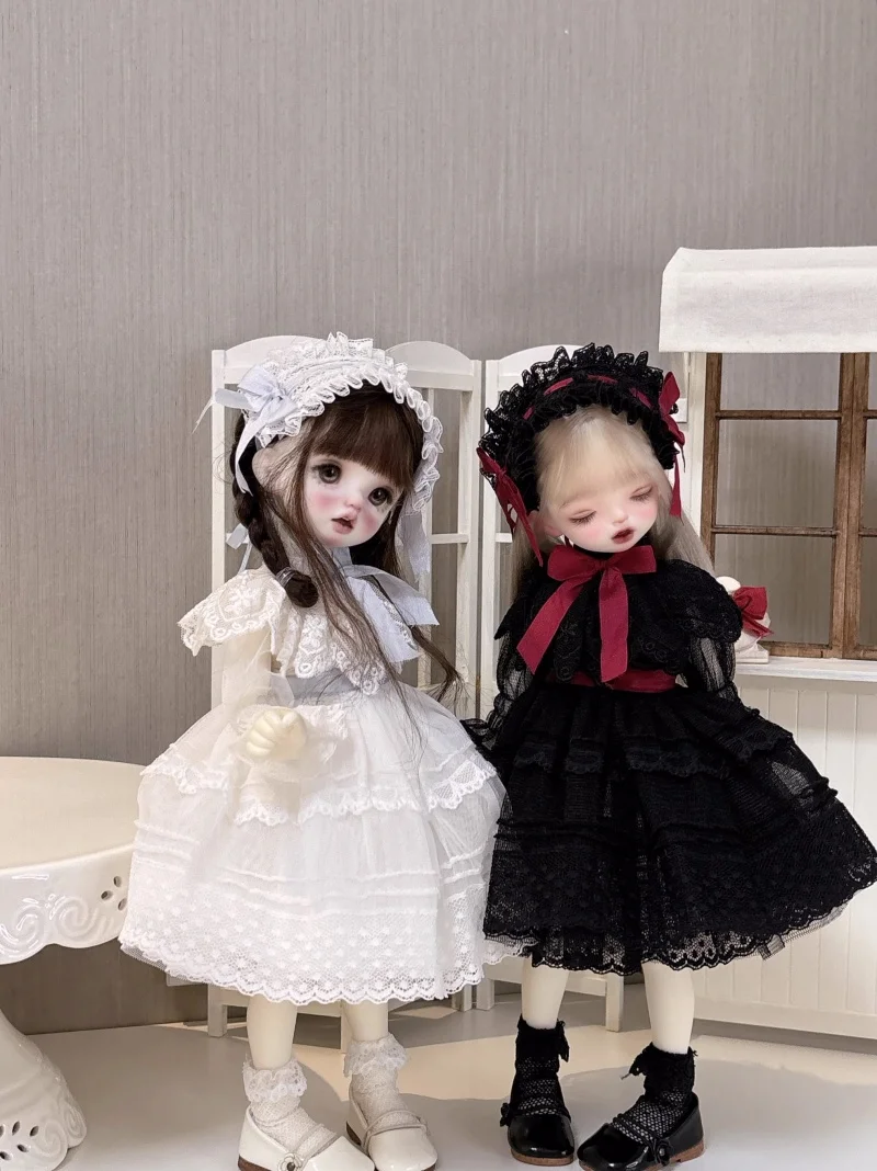 

Одежда для куклы bjd подходит для комплекта кружевного платья с длинными рукавами и бантом размером 1/6, 2 цвета в аксессуары для кукол