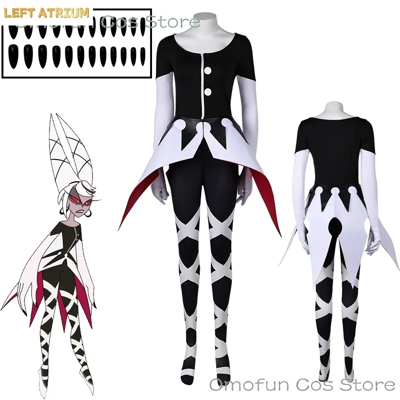 

Hazbin Carmilla Carmine Cosplay Costume Anime Hotel Carmilla Cosplay Uniform Nail Demon Halloween Party Women Fancy SuitAnime