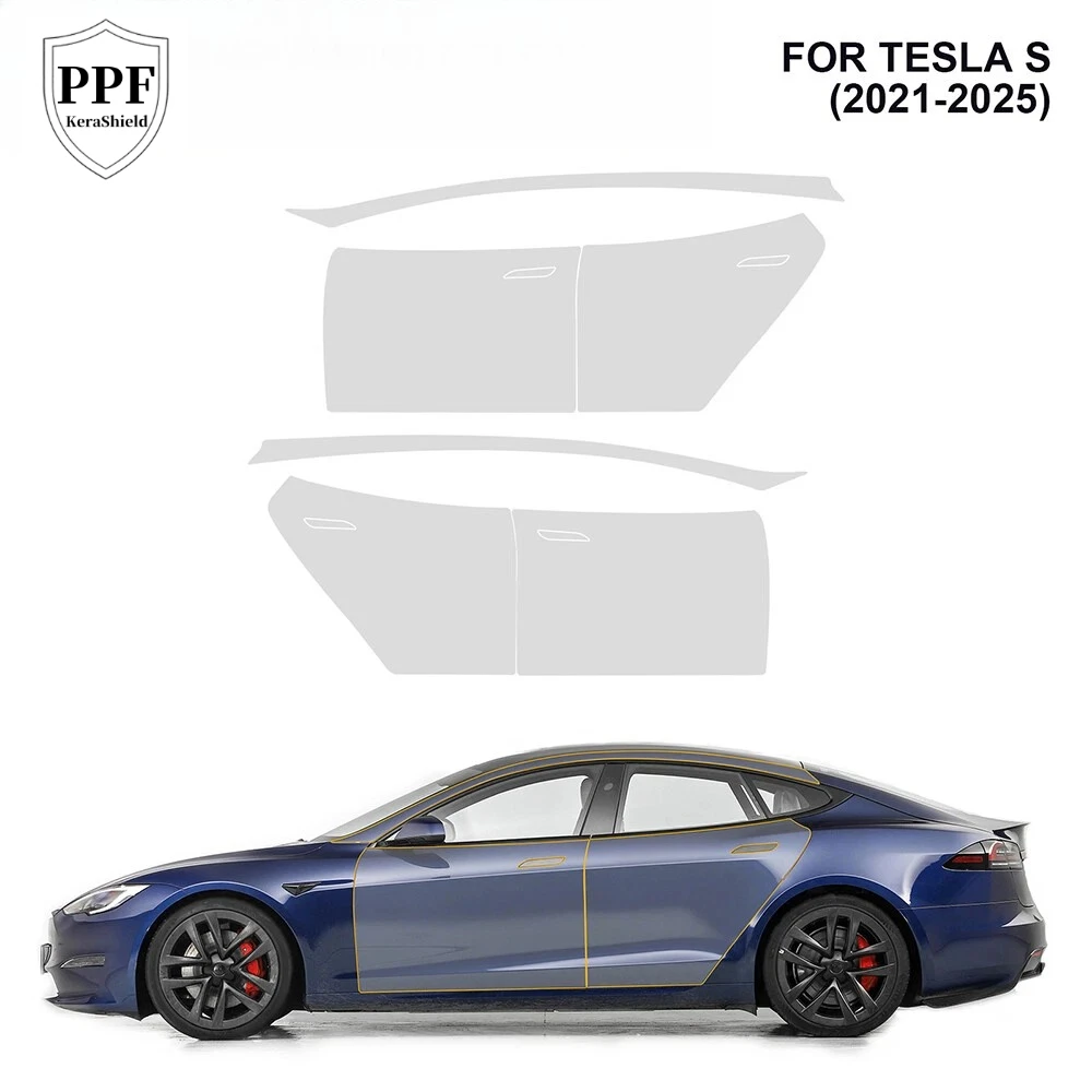 

Pre-cut PPF For Tesla Model S 2021-2024 TPU Paint Protection Film Car Anti-Scratch Clear Bra Invisible Repairable Self-adhesive