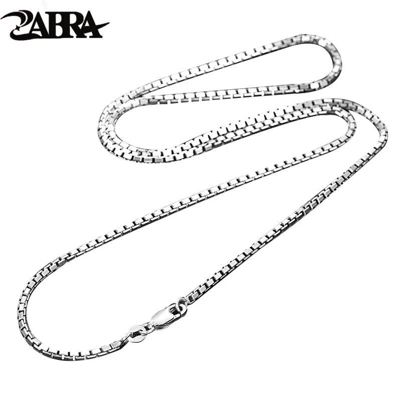 

ZABRA Box Chain For Men Women Solid 925 Sterling Silver 2mm Thickness Biker Man Jewelry