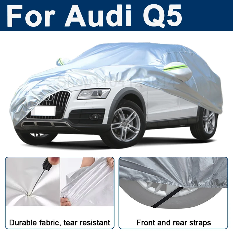 

Всепогодный чехол для автомобиля Audi Q5 с отражающими полосами, водонепроницаемый, снегозащитный, пылезащитный, с защитой от УФ-излучения, аксессуар для экстерьера авто
