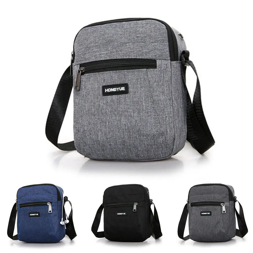 18CM*12CM*4CM Fashion Academic Mens Messenger Bag with zipper Waterproof Cross Body Shoulder Travel Work Utility Bags