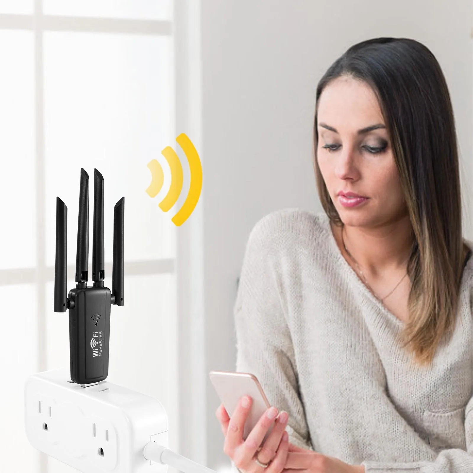 2.4G 300Mbps Wireless USB WiFi Repeater 4 Antenna Wifi Long Range Extender Wi-Fi Signal Amplifier Home Network Adapter for PC