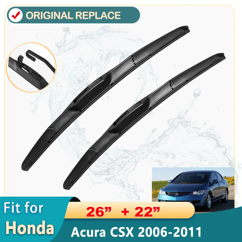 

Щетки стеклоочистителя для переднего стекла Acura CSX 2006-2011, 26 + 22 дюйма, аксессуары для окон лобового стекла, 2007, 2008, 2009, 2010, 2 шт.