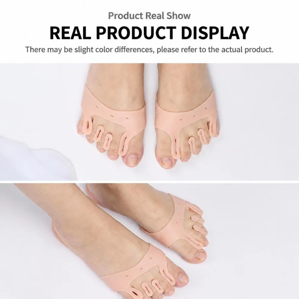 1pair New Silicone Bunion Corrector Shock Absorbing Breathable Forefoot Pads Thickened Toe Separators Foot Care