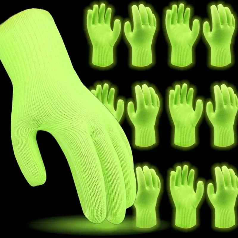 1/10airs Fluorescent Gloves Luminous Magic Party UV Bar Atmosphere Props Women Men Vocal Concert Glow in The Dark Neon Mittens