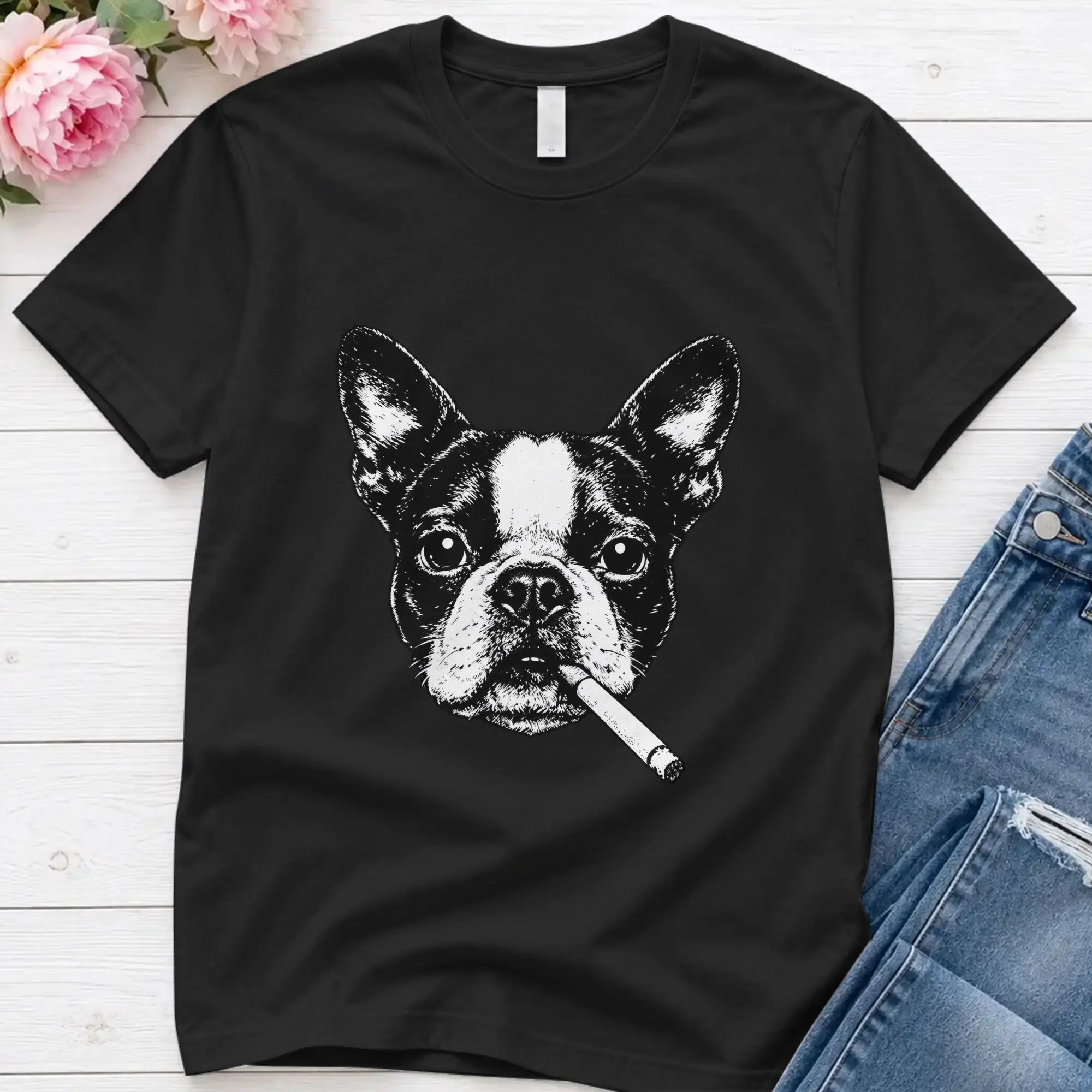 Coolest Boston Terrier Mom Ever Dog Lover T Shirt Beach  Harajuku T Shirts Couple Cotton Comfortable Oversize Tees  Basic Tops