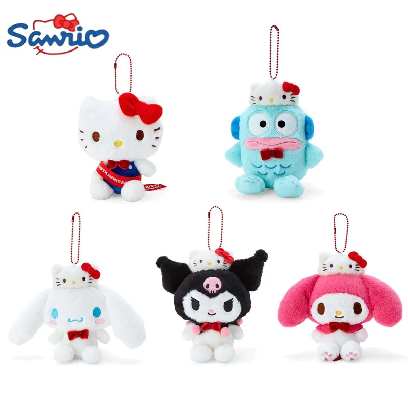 

2024 Sanrio Hello Kitty Plush Toys Keychain Anime Kuromi My Melody Pendant Keyring Cute Cinnamoroll Hangyodon Kgirls Keychains