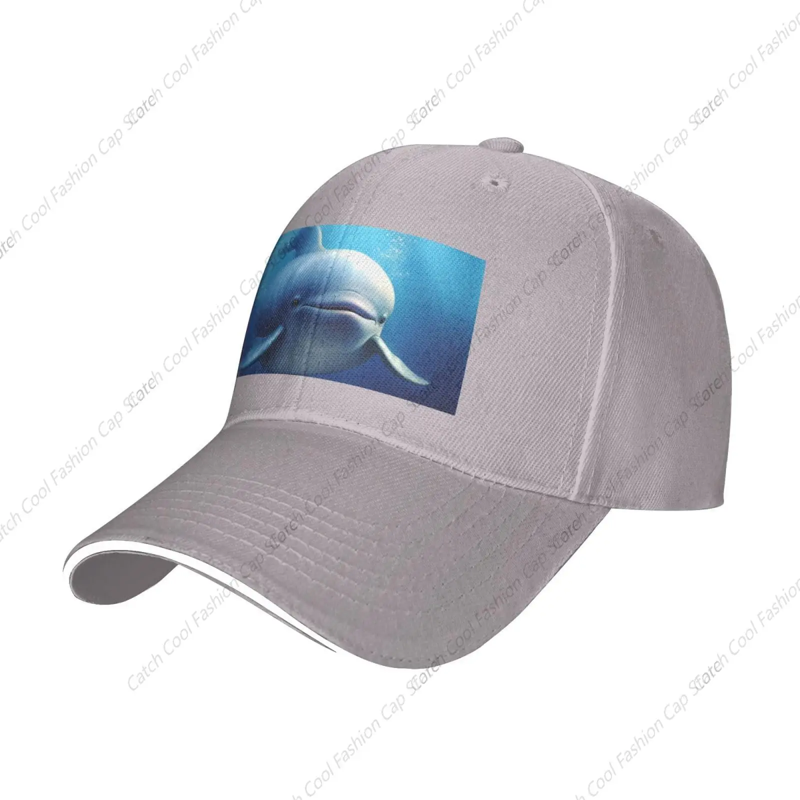 

Cute Whale Pattern Baseball Cap Trucker Sandwich Duck Tongue Hat Adjustable Unisex Fashion Sports Outdoor Travel Daily