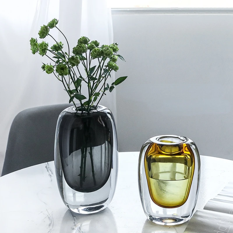 

Transparent Glass Vases Office Accessories Hydroponic Nordic Vases Modern Ikebana Vase En Verre Living Room Decoration YY50HP