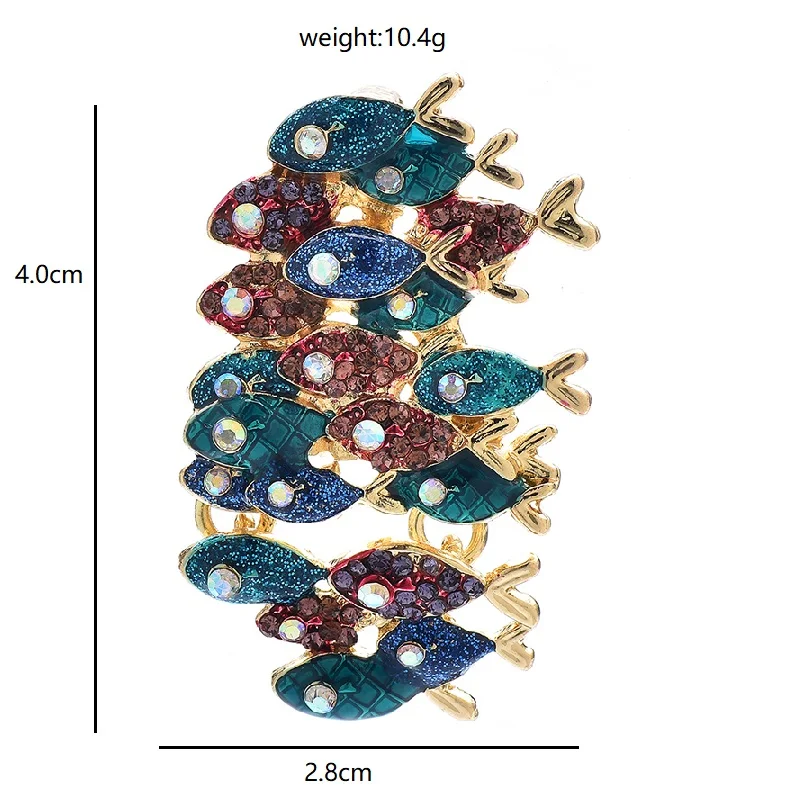 Wuli&baby New Lovely Fishes Brooches Pins For Women Unisex Enamel Shining Water Animal Party Casual Brooch Pins Gifts