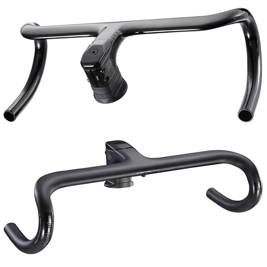 

YTYINMCELO Bicycle Handlebar T1000 Carbon Handlebar Integrated Road 28.6mm Ultra Lightweight Aero Very Hard Road Handlebar 350g