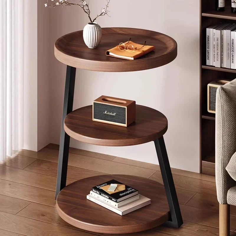 ‌Modern Minimalist Side Table, Spacious Multitier Storage Shelf, Creative Bedroom Nightstand, Stylish Home Accent Furniture
