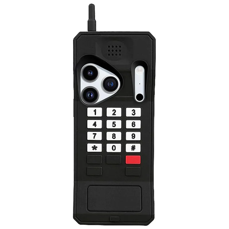 Retro Telefon Lustige Kawaii Silikonhülle für iPhone Air 17 16 15 14 13 12 11 Pro Max Plus 17Pro 16Pro 3D Klassische Handyhülle