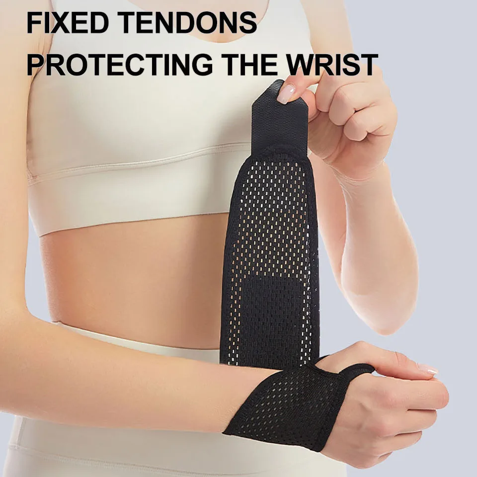GTUBIKE 1 قطعة دعامة دعم المعصم القابلة للتنفس لصالة الألعاب الرياضية/العمل - كم ضغط قابل للتعديل، التهاب المفاصل وتخفيف نفق الرسغ