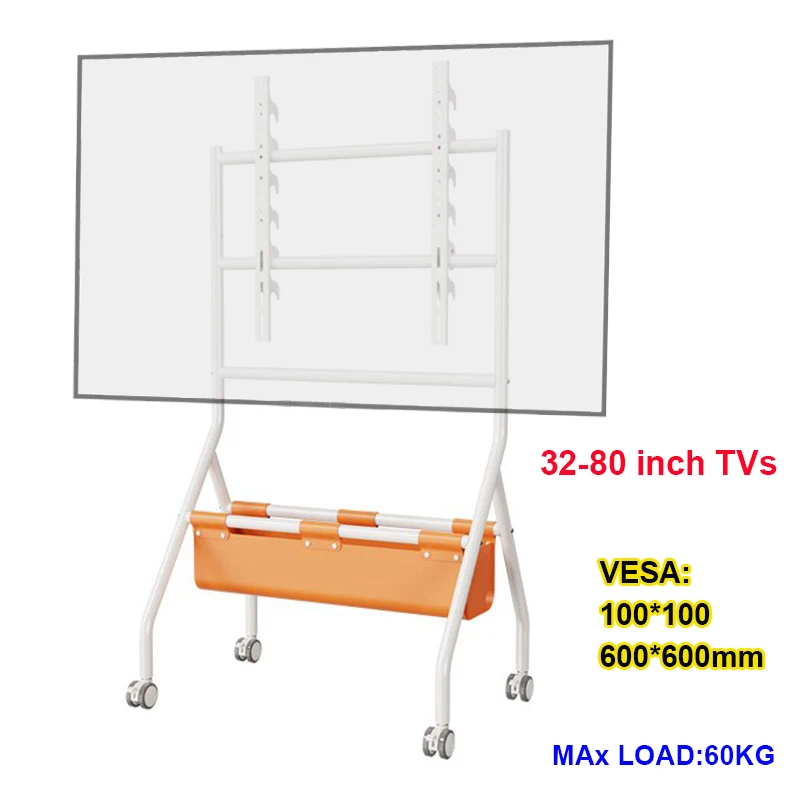 

Universal Floor TV Stand, Mobile TV Stand for 32-80 Inch LED LCD LED Screens, Height Adjustable TV Stand with PU Storage Bag