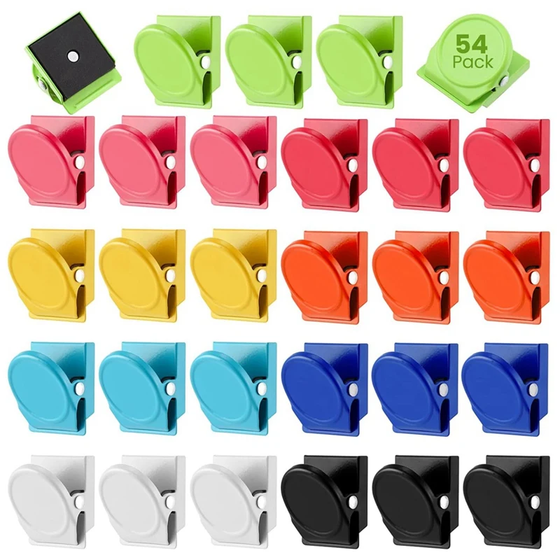 

54 Pcs Refrigerator Magnets Clips Metal Heavy Duty Magnetic Clips Locker Magnets Clips For Fridge