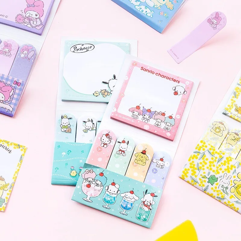 

20pcs Hello Kitty Sticky Notes Cartoon Anime Women Products, Message Memo Desktop Accessories Wholesale for Girls and Students