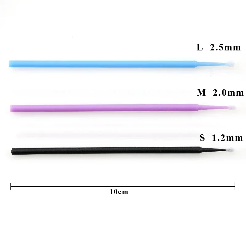 CNKESS 100Pcs Durable Micro Disposable micro brush Individual Lash Removing Tools Swab Micro brushes Eyelash Extension Tools