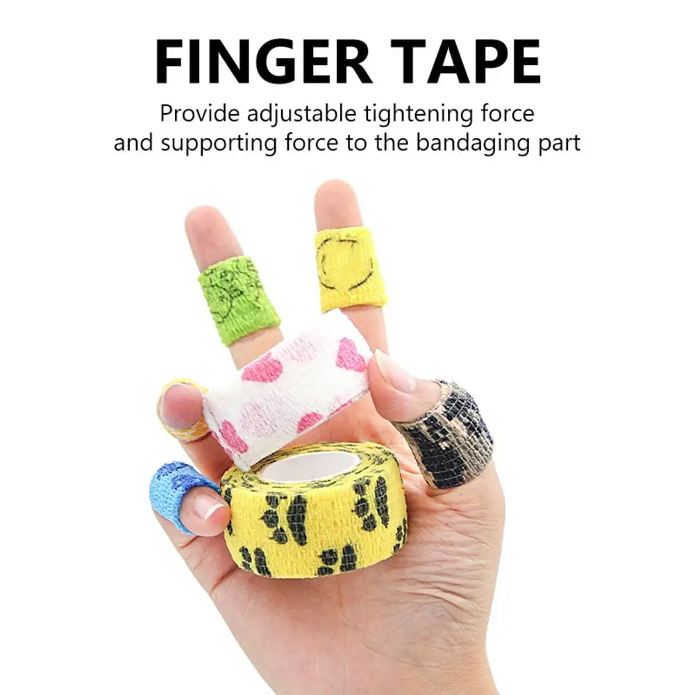 1pcs Self Adhesive Finger Tape Finger Protection Bandage Sports Tape Writing Fabric Printed Accessories Elastic Non-woven L4U6