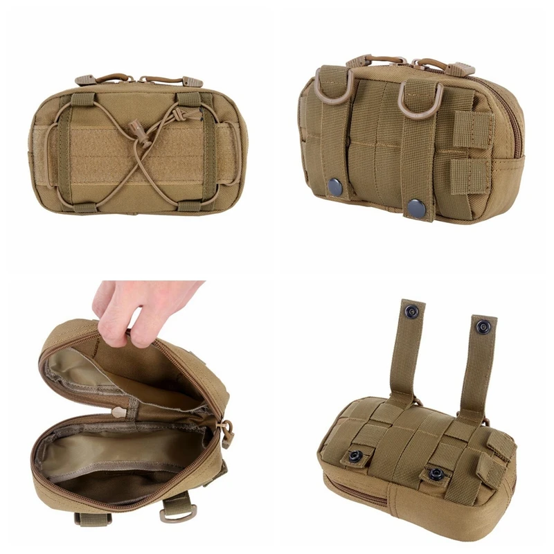 Molle Horizontal Admin Pouch, Utilitário compacto 1000D, Edc Tool Gear Gadget, Organizador do saco de cintura, Caming Molle Bolsa