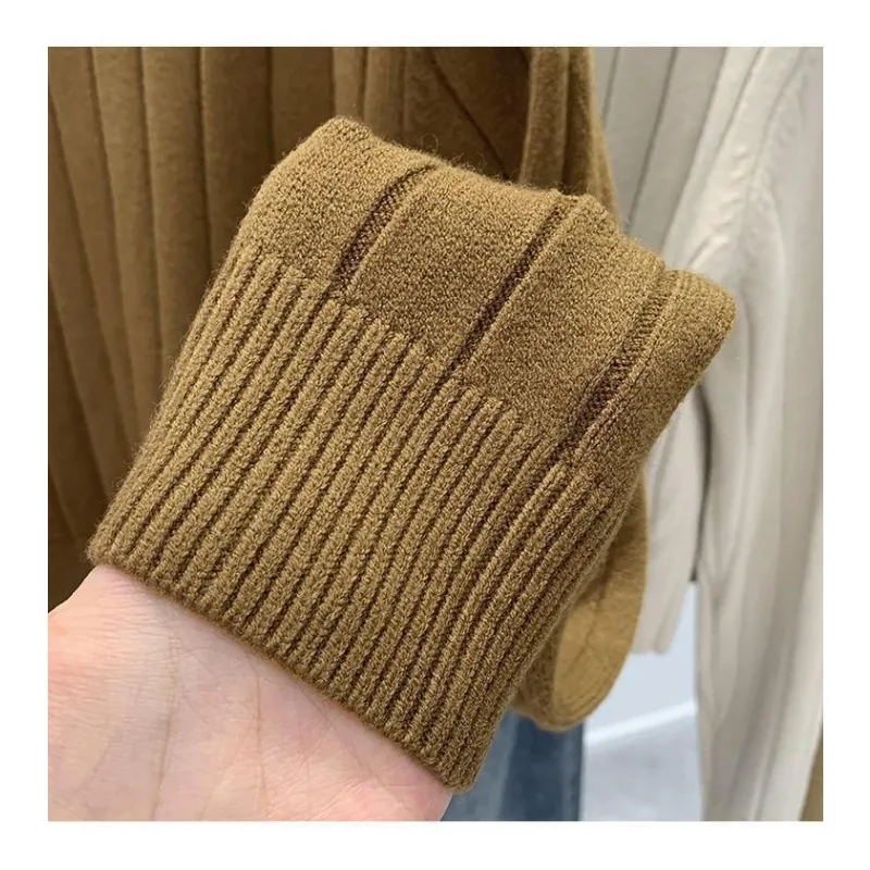 Jersey de color sólido para mujer, suéter suelto con cuello redondo, suéter de otoño e invierno