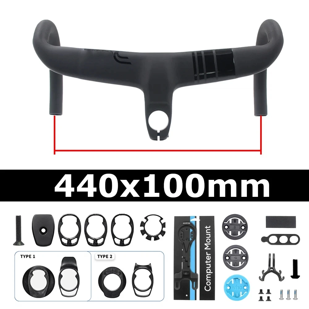 Full Carbon Fiber Fiets Cockpit, Racefiets Interne Kabel Geïntegreerd Stuur Di2 Met Mount & Spacer, Clip diameter 28.6mm, DEDA