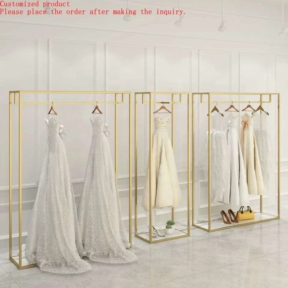 Wholesale Simple Design Metal Wedding Prom Dress Garment Store Clothing Display Rack for Shop Fitting