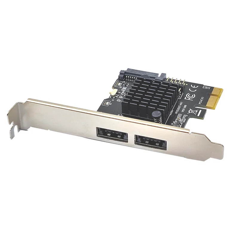 Placa de expansão usb esata + de alimentação de porta dupla pci-e x1 para usb 2.0 9pin sata 15pin placa adaptadora 6gbps para desktop pc A-ABIU