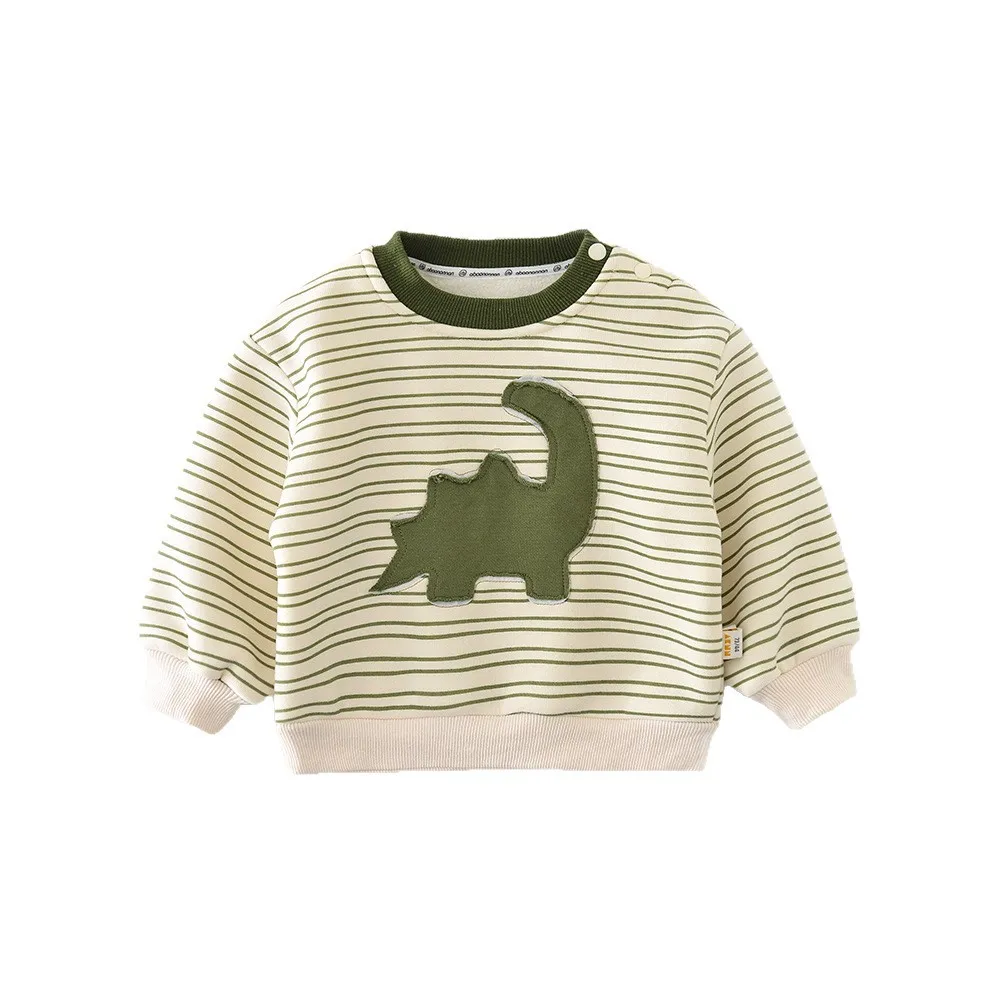 2025 شتاء جديد الطفل زائد المخملية ملابس سميكة مجموعة الأولاد الصوف ديناصور البلوز السراويل 2 قطعة دعوى طفل الدافئة ملابس غير رسمية #6