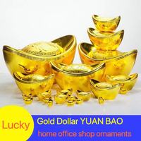 INS Lucky Gold Dollar Treasure Ancient Chinese Money Yuanbao Ornaments Office Shop Fengshui Decors Festive Candy Snacks Box Gift