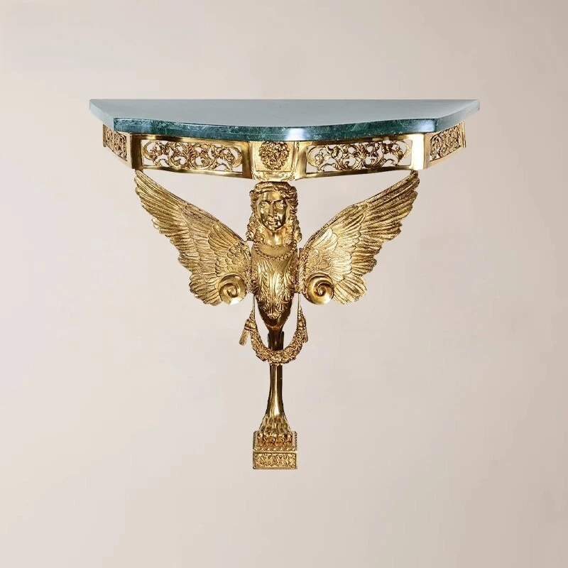 French dewaxing all copper angel luxury carved villa retro living room corridor marble desktop