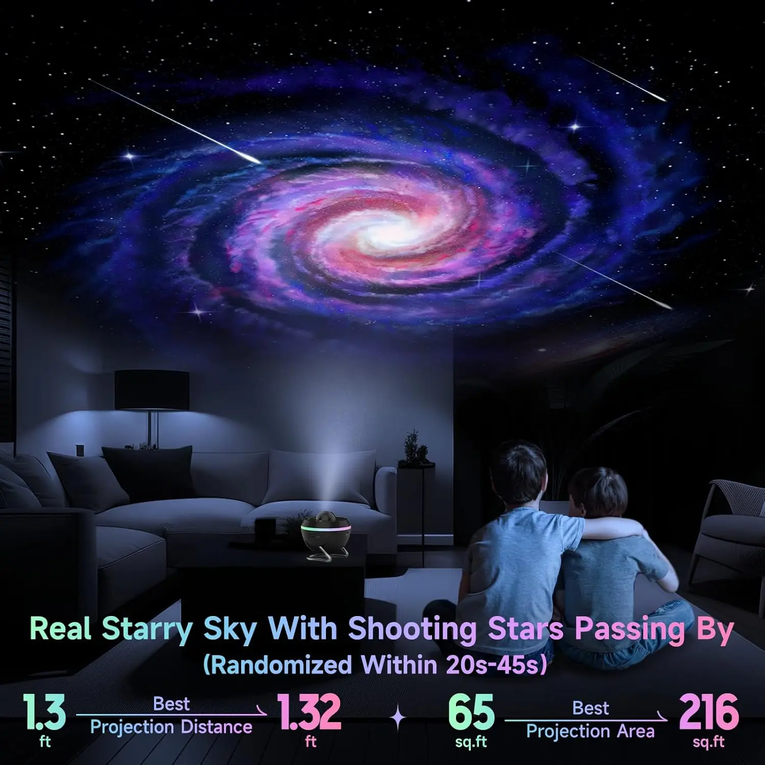 13 in 1 Galaxy Star Projector, HD Lens Meteor Ceiling Lamp with Colorful Night Light & Timing For Kids,Great Gifts & Room Decor