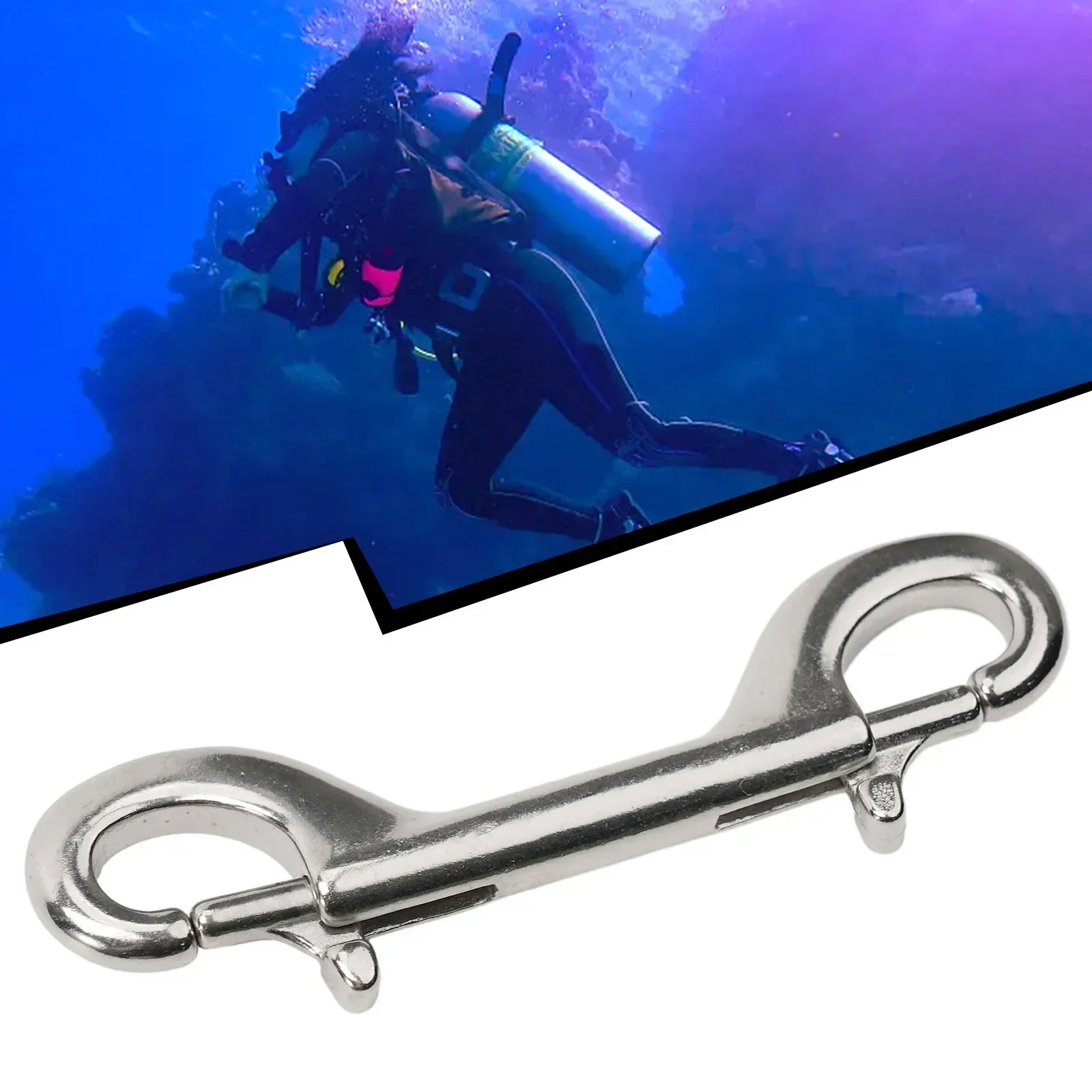 

Scuba Diving Stainless Steel Quick Carabiner Swivel Eye Bolt 90-115mm Double Ended Snap Bolt Hook Clip