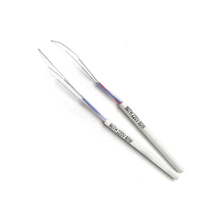 แกนเหล็กบัดกรี2ชิ้น75มม. 60W เครื่องเชื่อมเหล็กไฟฟ้าปรับอุณหภูมิได้คงที่เครื่องทำความร้อนเซรามิก