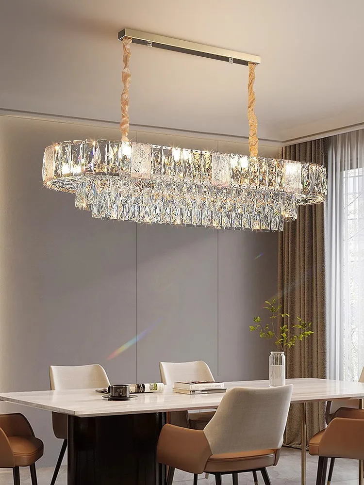 nordic luxury clear crystal chandelier long hanging lampadas grande home decoracao sala de estar mesa de jantar 01