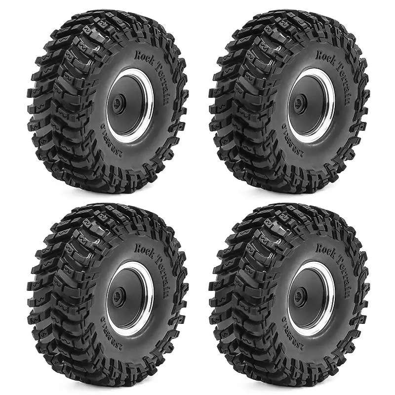 عجلات وإطارات Beadlock RC مقاس 1.0 بوصة لزاحف 1/18 TRX4M، 1/24 SCX24 RC، إطارات Beadlock 1.0 مع عجلات من سبائك الألومنيوم #4