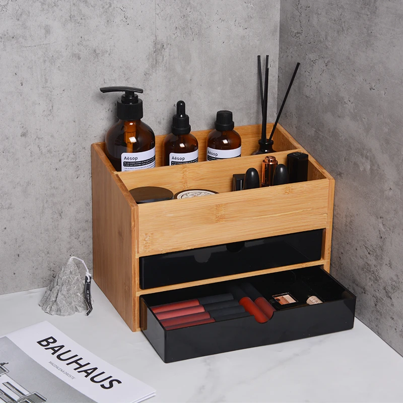 【Zhubai Home】Japanese Desktop Cosmetics Lipstick Jewelry Storage Box Drawer Dressing Table Skin Care Finishing